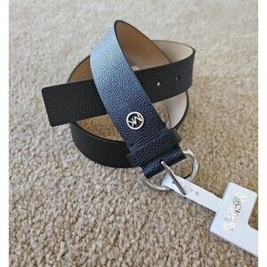 Michael Kors Womens Black Genuine Leather Adjustable Belt Size SMALL NEW $58
